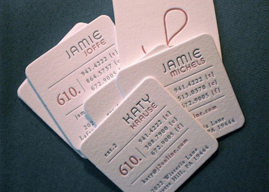 J2Online's Letterpressed Business Card 