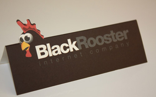 Black Rooster's Die Cut Business Card