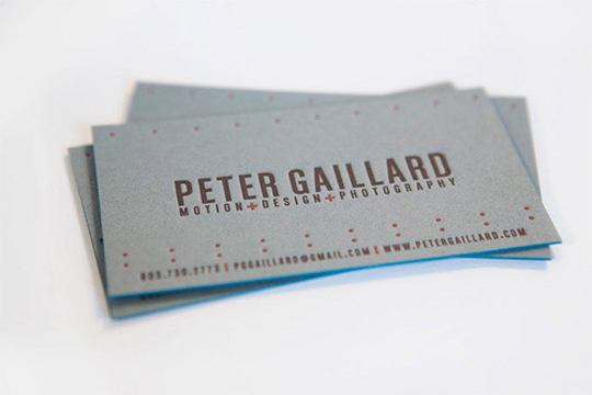 Peter Gaillard's Photography Business Card