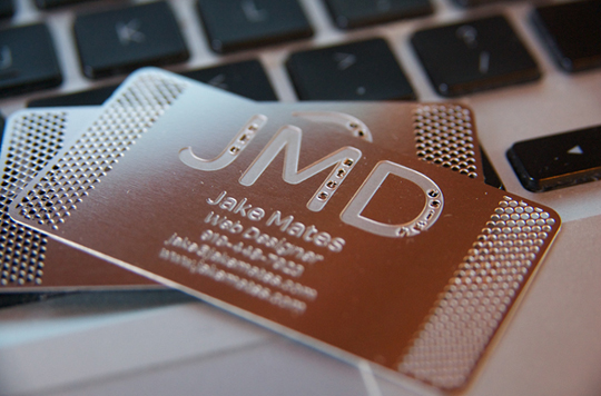 Jake Mates' Metal Business Card