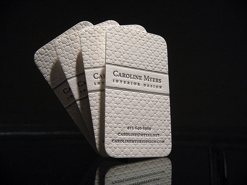 Caroline Myers' Letterpressed Business Card