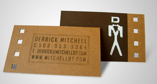 Derrick Mitchell's Die Cut Business Card