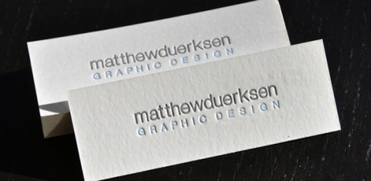 Matthew Duerksen's Minimalist Business Card