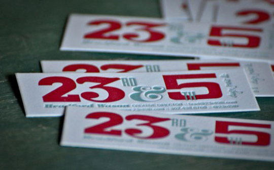 23rd and 5th's Letterpressed Business Card