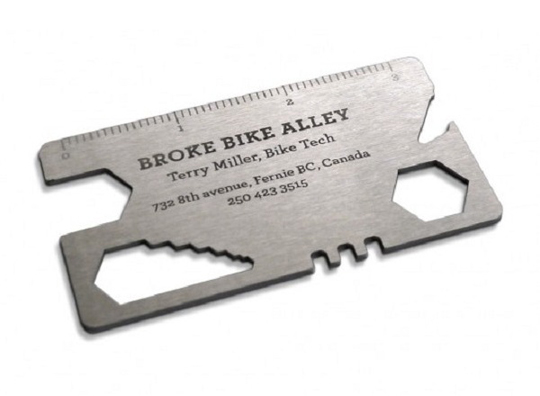 Broke Bike Alley's Metal Business Card