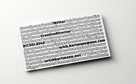 Erich Hartmann's Cute Business Card