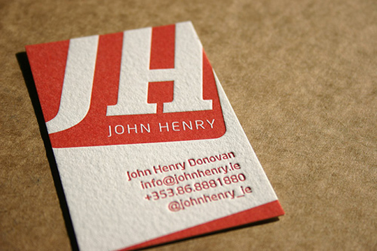 John Henry Donovan's Letterpressed Business Card 