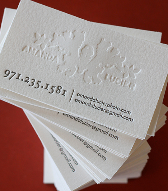 Amanda Lucier's Photography Business Card