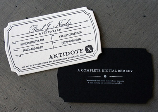 AntidoteX's Die Cut Business Card