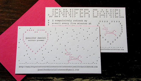 Jennifer Daniel's Designer Business Card