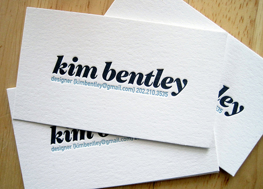 Kim Bentley's Designer Business Card