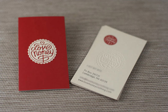 Love Money's Embossed Business Card