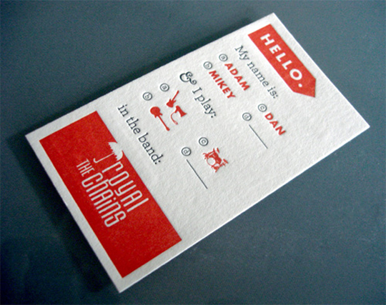 The Royal Chains's Music Business Card