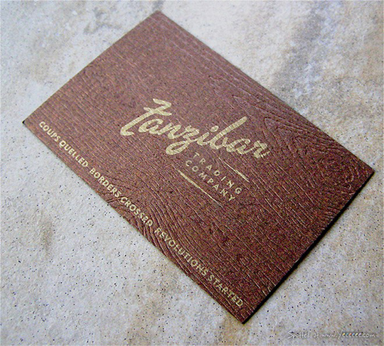 Zanzibar's Textured Business Card