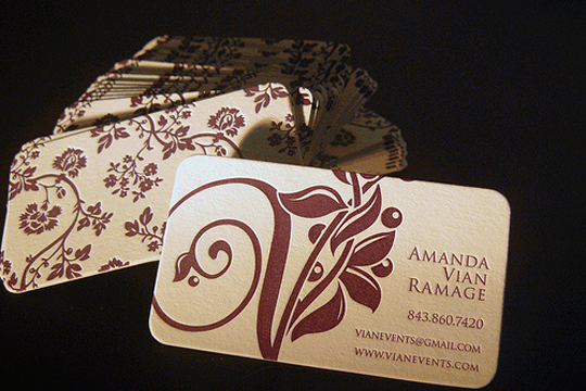 Vian Event's Letterpressed Business Card
