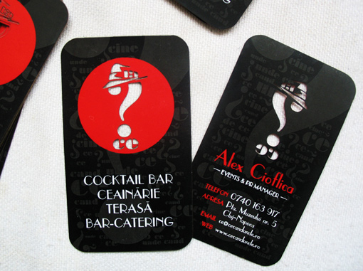 Ce Cocktail Bar's Die Cut Business Card