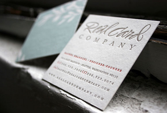 Real Card Company's Letterpressed Business Card