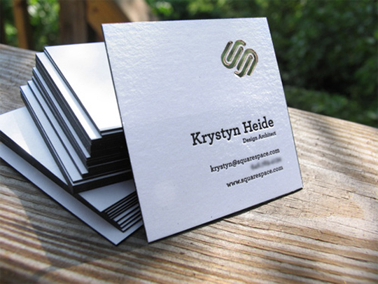 Square Space's Die Cut Business Card