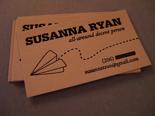 Susanna Ryan's Simple Business Card