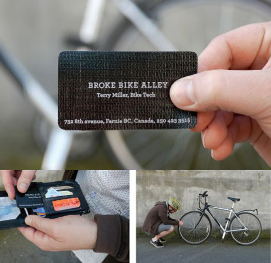 Broke Bike Alley's Unique Business Card 