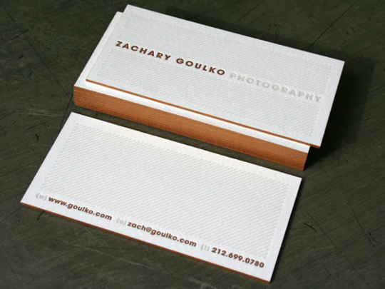 Zachary Goulko's Photography Business Card