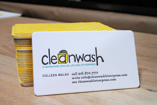 Cleanwash Letterpress Business Card