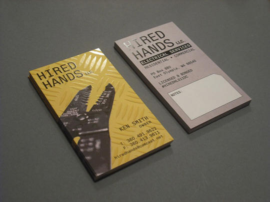 Hired Hands' Textured Business Card