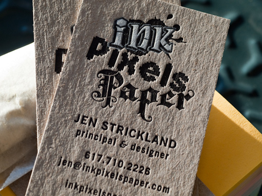 Ink Pixel Paper's Textured Business Card