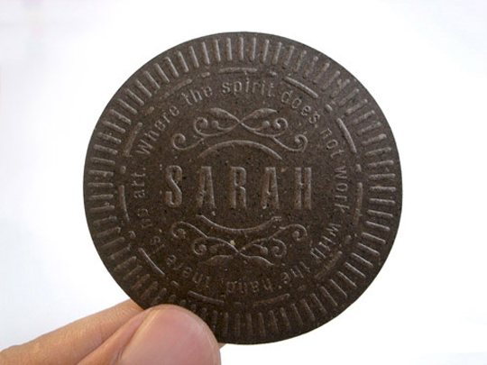 Sarah Furukawa's Embossed Business Card