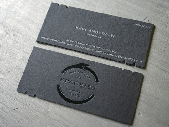 Space 150's v26 Die Cut Business Card