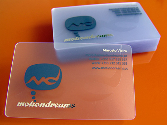 Motion Dreams' Plastic Business Card