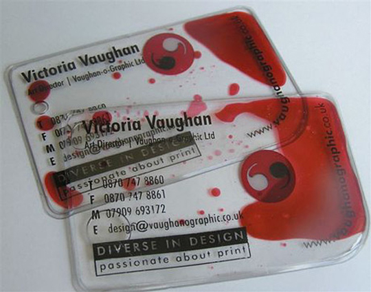 Bloody Cool Business Card By Victoria Vaughan