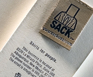 Sackwear's Business Card