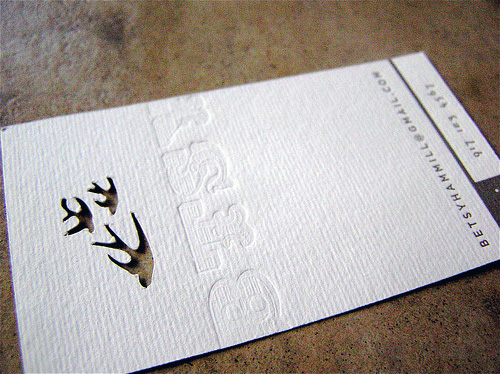 Letterpress Die Cut Business Card