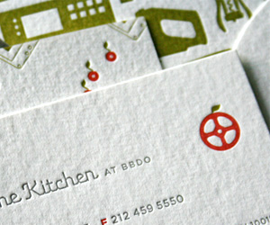 The Kitchen at BBDO Cute LetterPress Business Cards