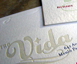 Bistro Vida's LetterPress Business Card