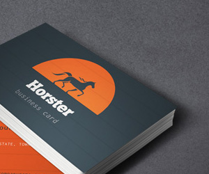 Free Orange and Blue Industrial Business Card Template By PixEden