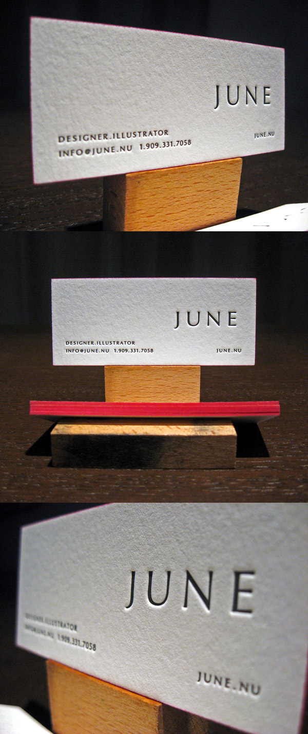 June's LetterPress Business Card