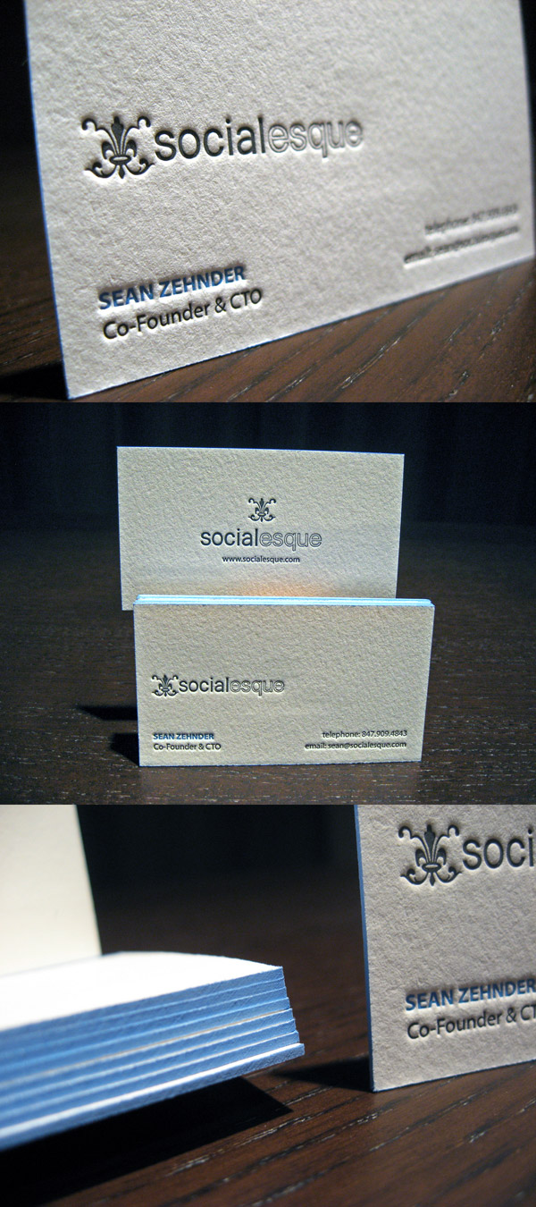 Socialesque's Letterpress Business Card