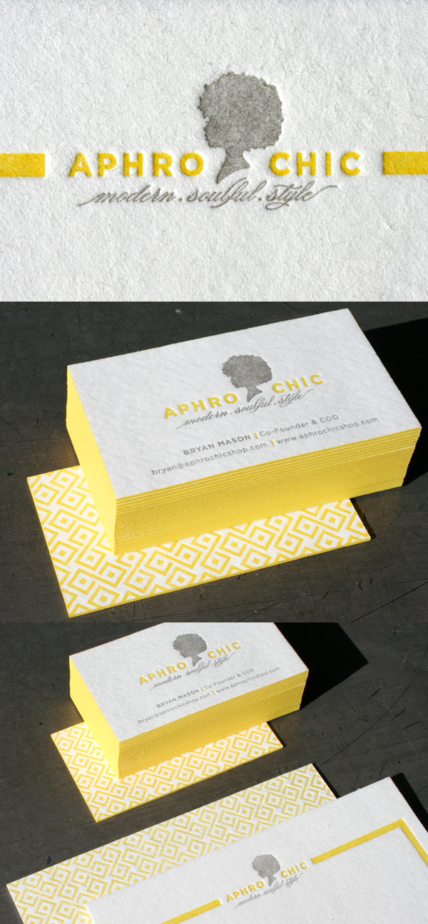 Aphro Chic's Cool Letterpress Business Card