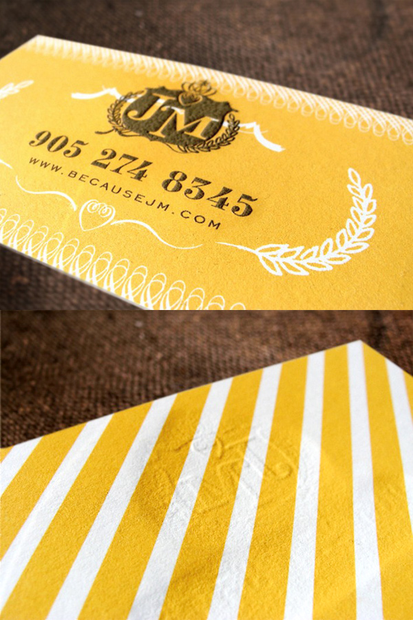 Because JM's Letterpress Business Card