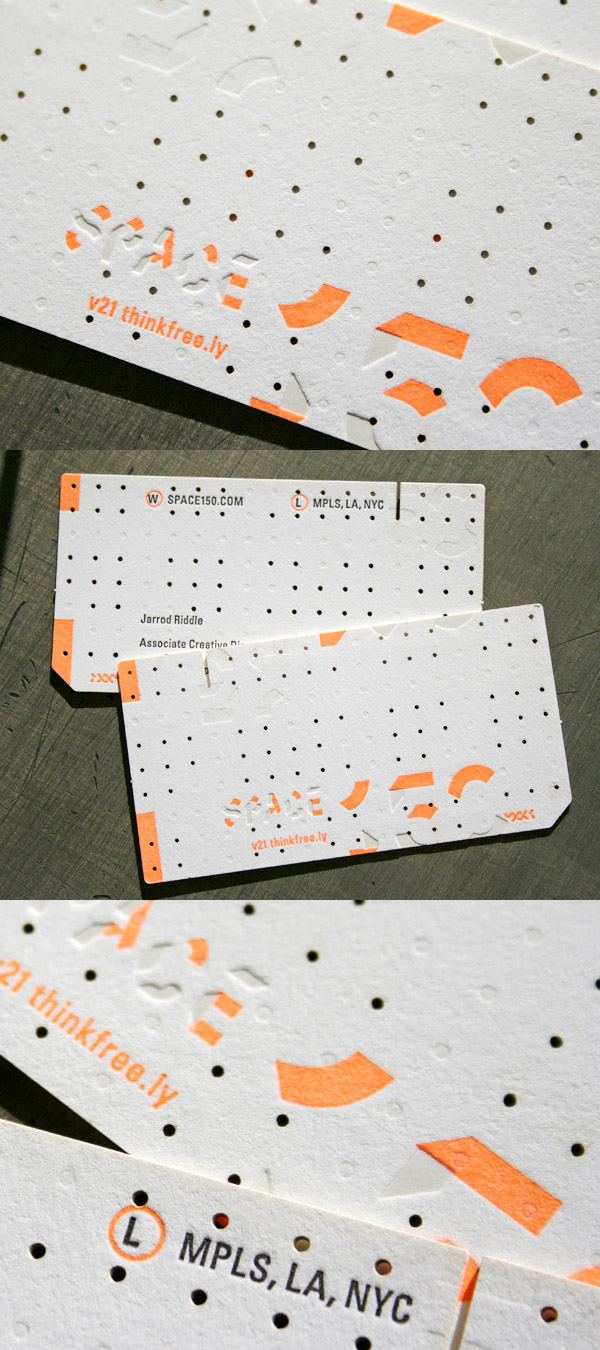 Space150 v21 Letterpress Business Card