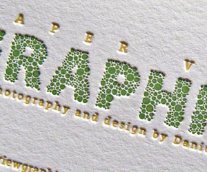 Paper View Graphics Photography's LetterPress Business Card