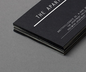 The Apartment Gallery's Black and White Business Cards