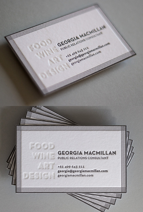 Georgia MacMillan's LetterPress Business Card