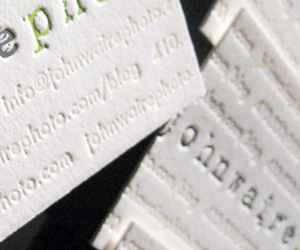 John Waire Photography's Typography Business Card