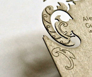 Alessandro Gugliotta's Laser Cut Business Card